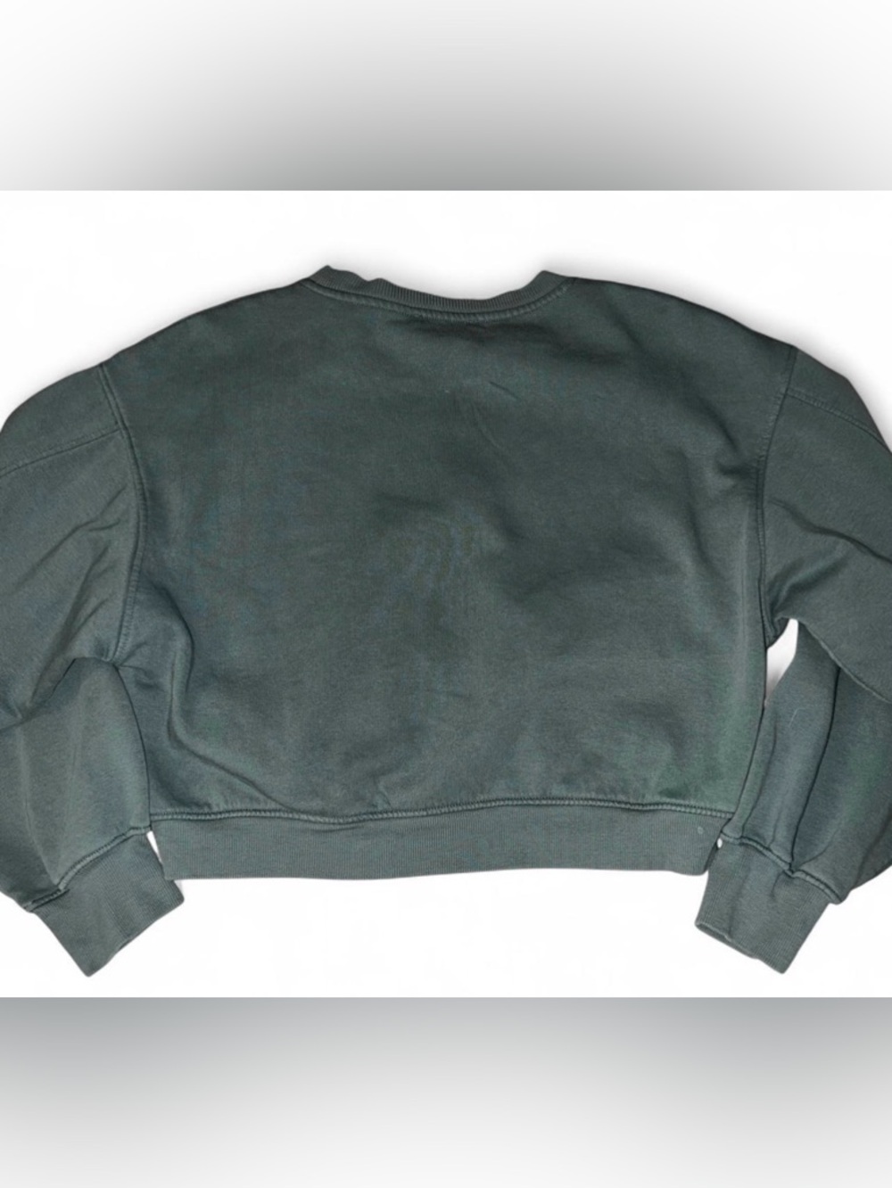 Zara Forest Green Cropped Crewneck Sweatshirt - Women - Picture 4 of 4